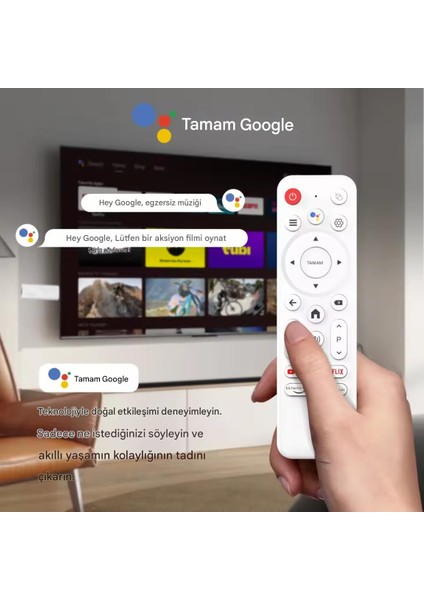 H313 Mini 4K Tv Stick Android 14 Akıllı Tv Kutusu 2GB+16GB Wifi 6 Google Sesli Komut Netflix Bluetooth Kumanda