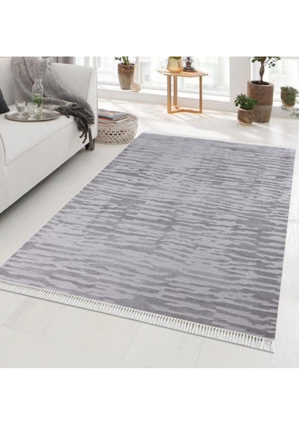 Mojee 2202 Gri Micro Fiber Polyester Yumuşak Silinebilir Keçeleşmez Leke Tutmaz Dekoratif Halı