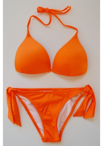 Kadın Üçgen Yarım Dolgulu Turuncu Bikini Takımı fiyatları