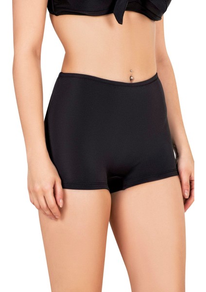Kadın Siyah Şort Bikini Altı