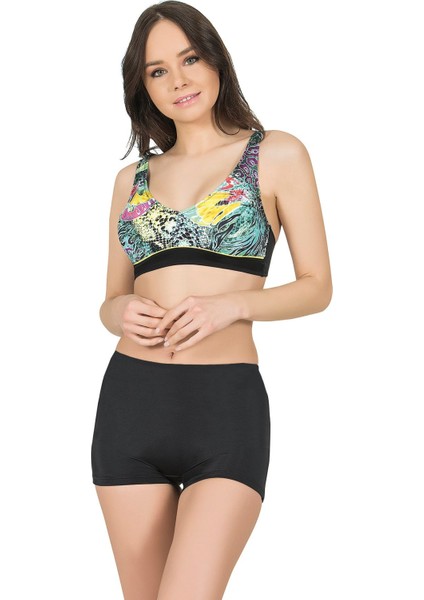 Kadın Siyah Şort Bikini Altı