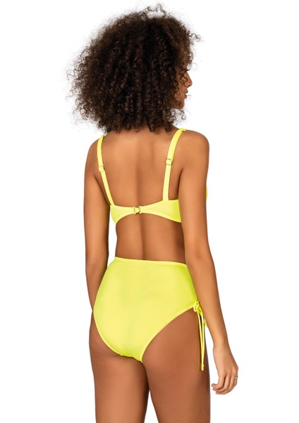 Kadın Fiyonk Detaylı Sarı Büyük Beden Bikini Takımı fırsatları