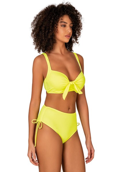 Kadın Fiyonk Detaylı Sarı Büyük Beden Bikini Takımı indirimleri