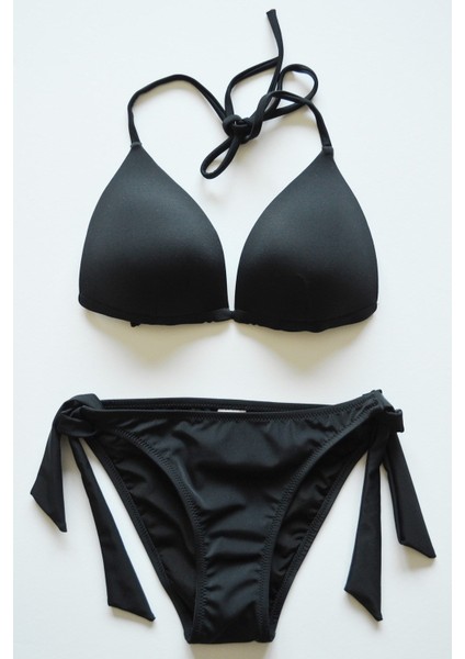 Kadın Üçgen Yarım Dolgulu Siyah Bikini Takımı fiyatları