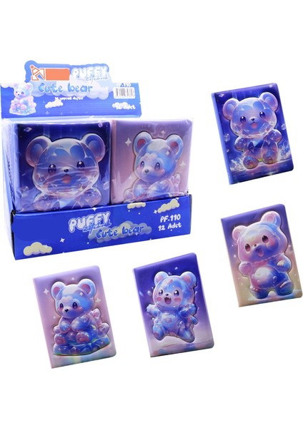 Puffy Cute Bear Not Defteri 13 x 18 cm 96 Yaprak Çizgili