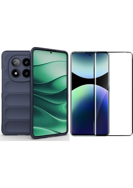 Xiaomi Redmi Note 14 Pro 4G Kılıf Esnek TPU Oyuklu Arka Yüzey Tasarımlı Zore Etnik Silikon Kapak + Pet Jelatin Ekran Koruyucu