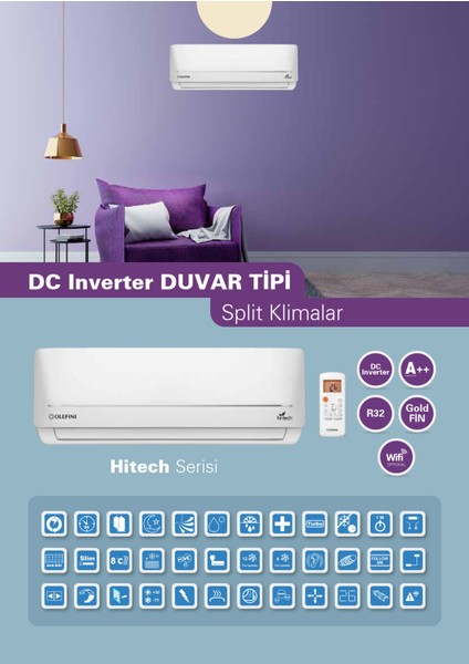 Hitech OLE-18DCM -A++18000 Btu Duvar Tipi Inverter Klima