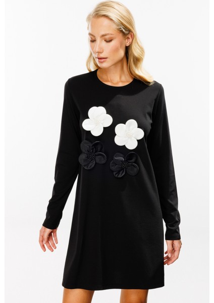 41394 Onteks Önü Çiçekli Sıfır Yaka Bluz