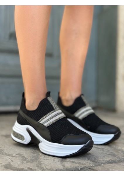 Shade Kristal Taşlı Triko Spor Ayakkabı Siyah fiyatları