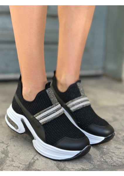 Shade Kristal Taşlı Triko Spor Ayakkabı Siyah modelleri