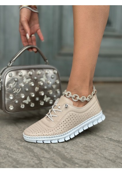 Ajla 2 Deri Spor Ayakkabı Bej fiyatları