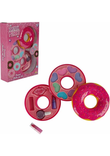 2596 Donut Şekilli 2 Katlı Makyaj Güzellik Seti -Sunman