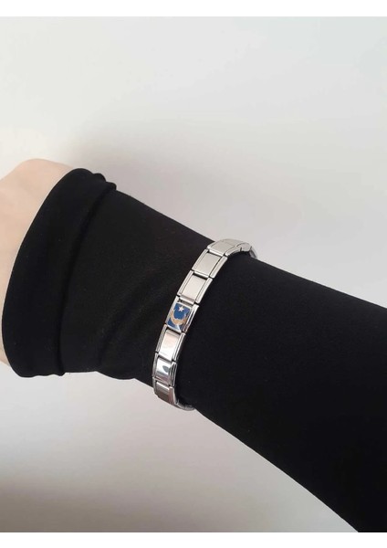 Çelik Ay&yıldızlı Italyan Charm Bileklik