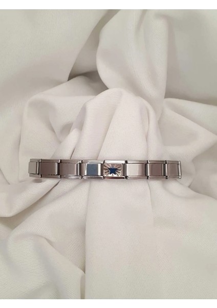 Çelik Yıldızlı Italyan Charm Bileklik