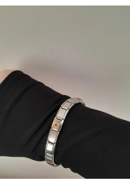 Çelik Nazar Simgeli Italyan Charm Bileklik