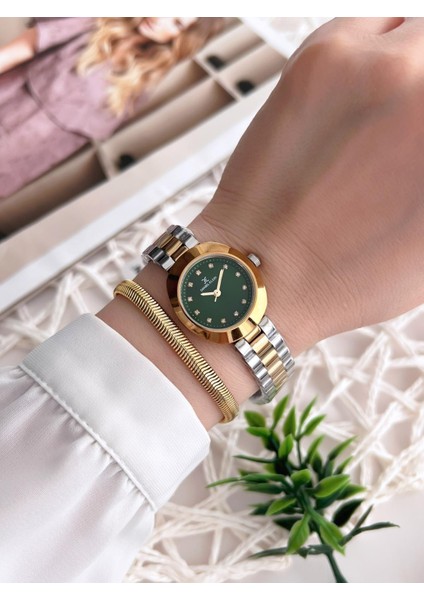 Çelik Kordon 3 Atm Suya Dayanıklı Özel Tasarım Kadın Kol Saat+Bileklik VS.BLKT.0216 fiyatları