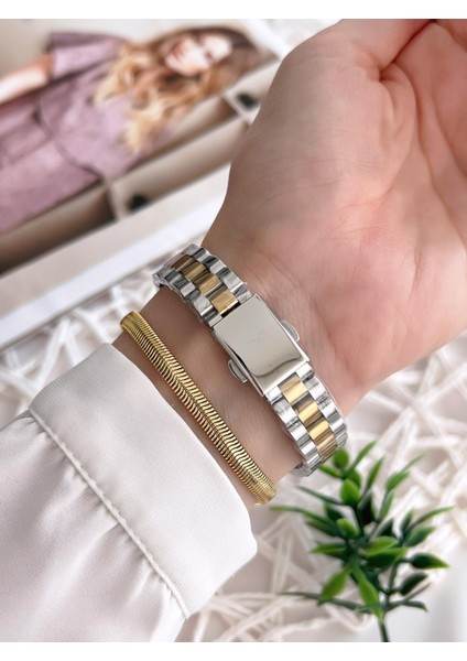 Çelik Kordon 3 Atm Suya Dayanıklı Özel Tasarım Kadın Kol Saat+Bileklik VS.BLKT.0216 modelleri