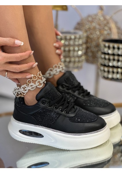 Epoli Kristal Taşlı Spor Ayakkabı Siyah fiyatları