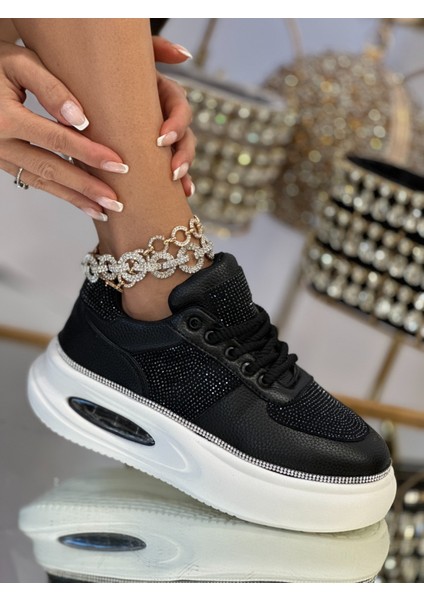 Epoli Kristal Taşlı Spor Ayakkabı Siyah modelleri