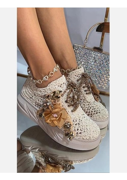 Magen Özel Tasarım Spor Ayakkabı Krem