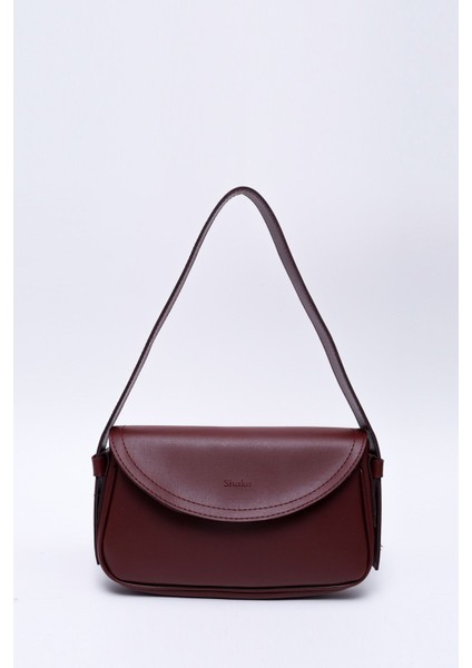 Bordo Shk150 Deri Astarlı Çıtçıtlı Ayarlanabilir Askılı El, Kol Ve Omuz Çantası U:15 E:27 G: