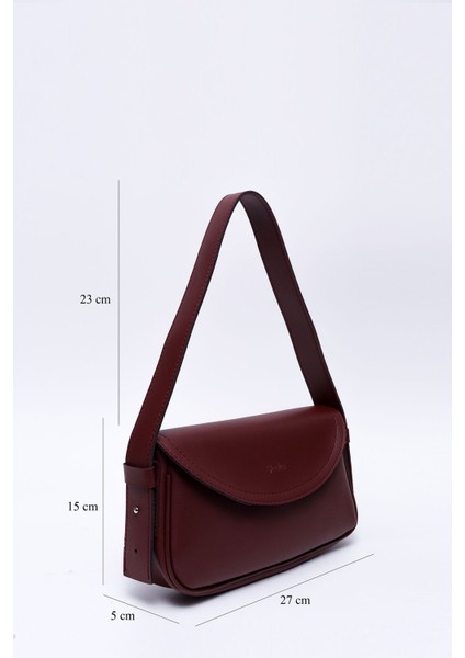 Bordo Shk150 Deri Astarlı Çıtçıtlı Ayarlanabilir Askılı El, Kol Ve Omuz Çantası U:15 E:27 G: fiyatları