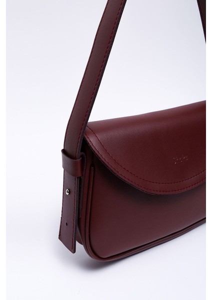Bordo Shk150 Deri Astarlı Çıtçıtlı Ayarlanabilir Askılı El, Kol Ve Omuz Çantası U:15 E:27 G: indirimleri