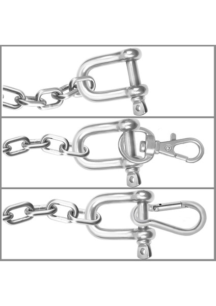 Zincir Kilidi 6 mm (1/4) Krom Paslanmaz Çelik 2 Adet