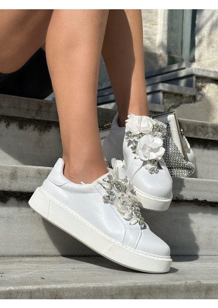 Flower Özel Tasarım Spor Ayakkabı Beyaz indirimleri