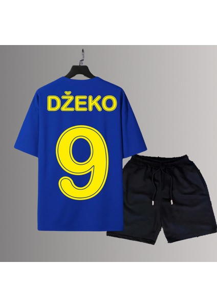 Edin Dzeko Sırt Futbol Forma Baskılı Unisex Kısa Kollu Tişört Regular Fit T-Shirt Şort Takımı
