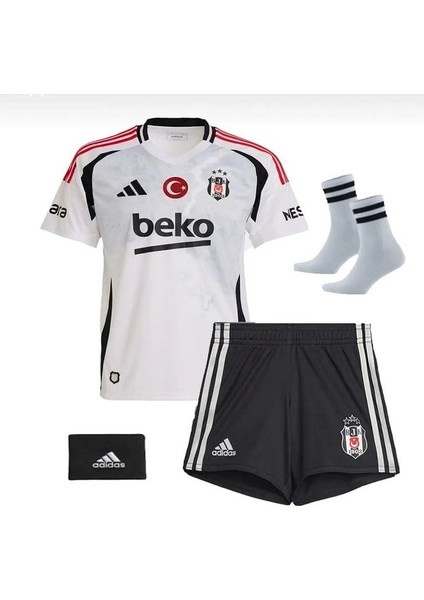 Beşiktaş. Kırmızı Şerit 24/25 Sezon Iç Saha Çocuk Forması 4 Parça