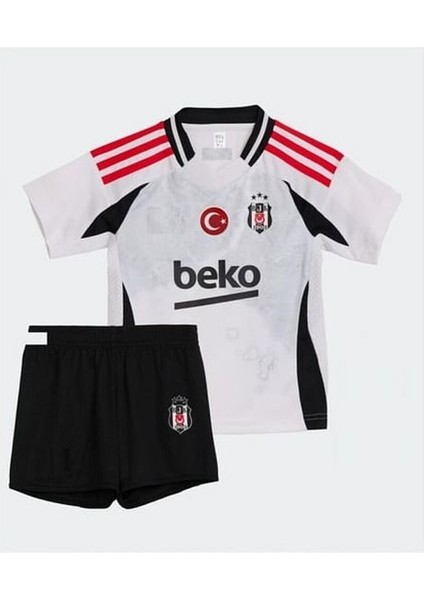 Beşiktaş. Kırmızı Şerit 24/25 Sezon Iç Saha Çocuk Forması 4 Parça