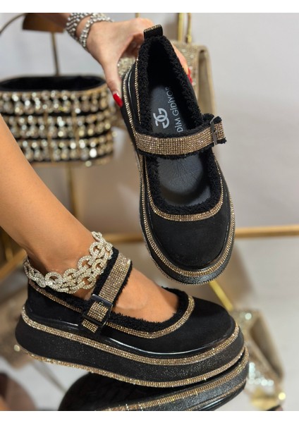 Dors Kristal Taşlı Süet Loafer Siyah fiyatları