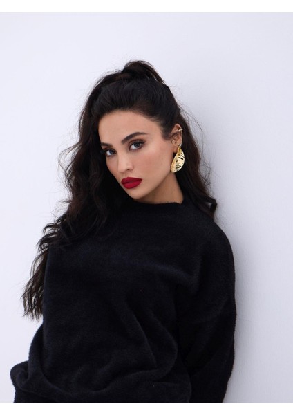 42331 Fame Triko Sıfır Yaka Salaş Kazak modelleri