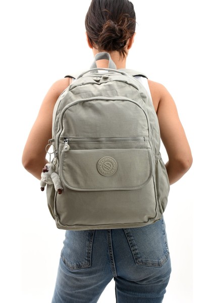 Srg Unisex Suya Dayanıklı Krinkıl Kumaş Çok Gözlü Orta Boy Laptop Okul ve Sırt Çantası fiyatları