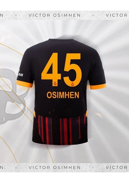 GÂLÂTASARÂY'2024/25-VICTOR' Osimhen' 45 Deplasman Siyah Çocuk Forması 4 Parça
