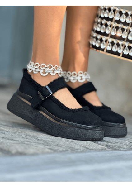 Selen Süet Loafer Siyah