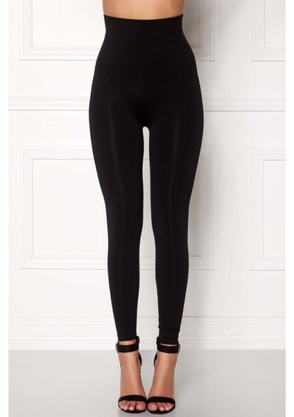 Kadın Siyah Yüksek Bel Toparlayıcı Korse Tayt