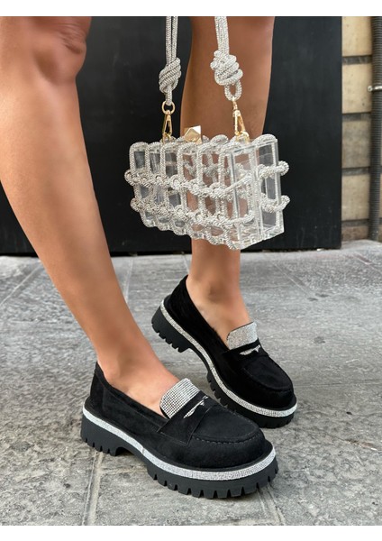 Gwen Taşlı Loafer Siyah