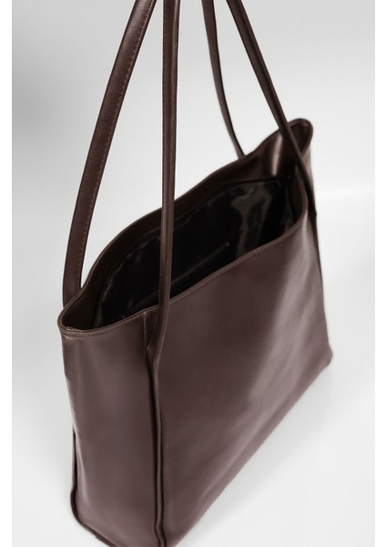 Kadın Kahverengi Fermuarlı Shopper Çanta modelleri