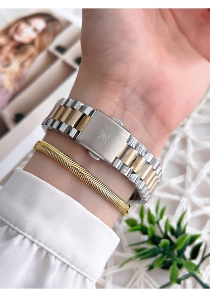 Çelik Kordon 3 Atm Suya Dayanıklı Özel Tasarım Kadın Kol Saat+Bileklik VS.BLKT.0224 modelleri