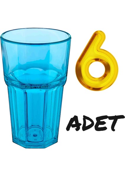 6 Adet 250 ml ,kırılmaz, Çizilmez, Polikarbon Plastik Bardak. ( Dikkat: Ürün Cam Değildir)