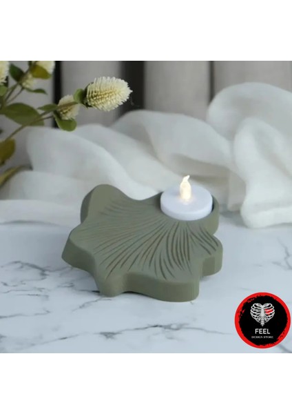 2'li Ginkgo Leaf Mumluğu LED Tea Light Hediyeli! Doğanın Altın Işıltısı Evinize Huzurlu Dokunuş