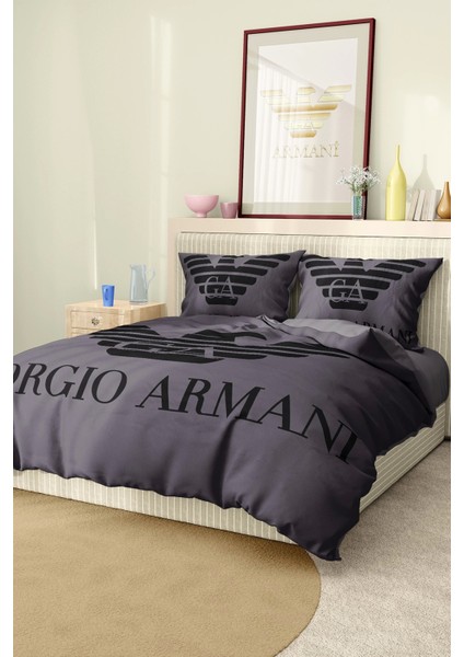 Marka Nevresim Takımı Çift Kişilik Pamuklu Saten Kumaş 6 Parça 3D Dijital Baskı Duvet Cover Set Model No:1