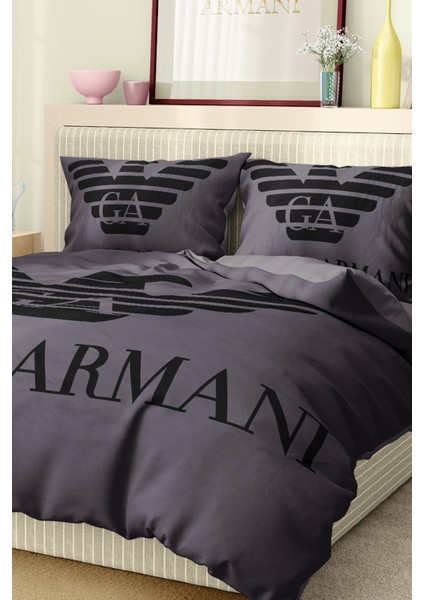 Marka Nevresim Takımı Çift Kişilik Pamuklu Saten Kumaş 6 Parça 3D Dijital Baskı Duvet Cover Set Model No:1
