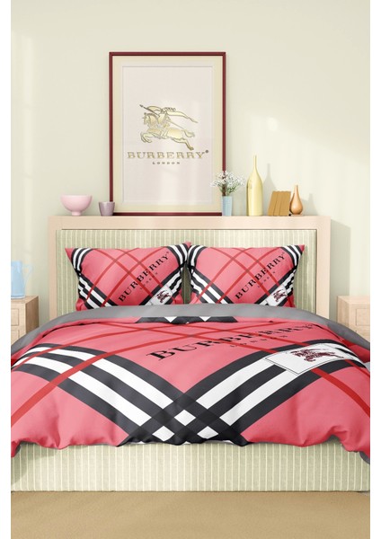 Marka Nevresim Takımı Çift Kişilik Pamuklu Saten Kumaş 6 Parça 3D Dijital Baskı Duvet Cover Set Model No:17