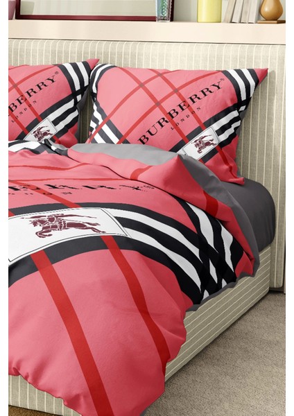 Marka Nevresim Takımı Çift Kişilik Pamuklu Saten Kumaş 6 Parça 3D Dijital Baskı Duvet Cover Set Model No:17