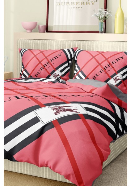 Marka Nevresim Takımı Çift Kişilik Pamuklu Saten Kumaş 6 Parça 3D Dijital Baskı Duvet Cover Set Model No:17