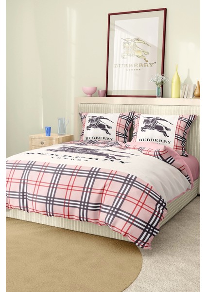 Marka Nevresim Takımı Çift Kişilik Pamuklu Saten Kumaş 6 Parça 3D Dijital Baskı Duvet Cover Set Model No:11