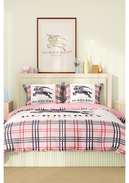 Marka Nevresim Takımı Çift Kişilik Pamuklu Saten Kumaş 6 Parça 3D Dijital Baskı Duvet Cover Set Model No:11